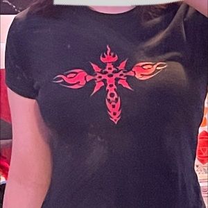 Red & Black Crop Top